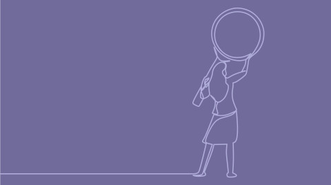 illustration of woman holding large magnifying glass up